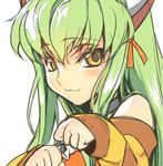  :3 animal_ears blush c.c. cat_ears code_geass code_geass:_nunnally_in_wonderland creayus green_hair long_hair paw_pose smile solo yellow_eyes 