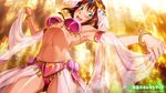  amy_(suisei_no_gargantia) armpits bad_id bad_pixiv_id bracelet brown_hair dancer green_eyes highres jewelry looking_at_viewer navel nolia open_mouth short_hair solo suisei_no_gargantia 