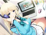  blonde_hair computer game_cg headphones lovely_x_cation 