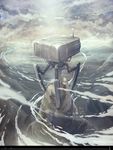  bad_id bad_pixiv_id cliff cloud himalayas landscape mountain mr_very no_humans original realistic robot science_fiction walker wind 
