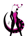  black_scales hair long_hair male markings naval navel pink_scales python reptile scalie snake spiked_hair thick_tail vexelpython white_hair 