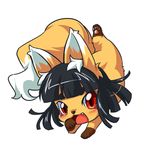  chibi furry long_hair looking_at_viewer lowres no_humans open_mouth original red_eyes simple_background tsune-hime ukan_muri white_background 