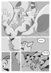  anthro big_breasts bovine breast_milking breasts cattle comic donryu feline female fur hair interspecies lactating male mammal milk niple nipples size_difference straight sucking text tiger vex_(character) 