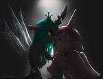  anthro anthrofied blood breasts changeling clothing duo english_text equine female forked_tongue friendship_is_magic green_hair hair horn lesbian licking mammal multi-colored_hair my_little_pony obsidianlit princess_cadance_(mlp) queen_chrysalis_(mlp) text tongue torn_clothing winged_unicorn wings 