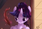 &lt;3 clasherz crenair equine female friendship_is_magic hair horn horse levitation magic mammal multi-colored_hair my_little_pony pony purple_eyes quill scroll sitting solo sparkles twilight_sparkle_(mlp) winged_unicorn wings writing 