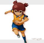  character_name glasses hayami_tsurumasa inazuma_eleven_(series) inazuma_eleven_go lightning_bolt male_focus mizuhara_aki raimon raimon_soccer_uniform soccer_uniform solo sportswear 