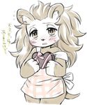  animal_ears apron asami_(doubutsu_no_mori) bad_id bad_pixiv_id blush box buck_teeth doubutsu_no_mori freckles furry heart-shaped_box hedgehog open_mouth simple_background solo sweatdrop translation_request valentine 