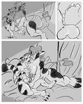  bedroom big_breasts bovine breasts cattle chubby comic curtains donryu feline female fondling fur hair handjob hooves interspecies male mammal masturbation monochrome nipples nude penis precum size_difference straight tiger vex_(character) 