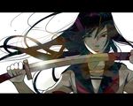  black_eyes black_hair katana nanasie original seifuku sword weapon 