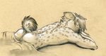  hyena male mammal nude sheet sleeping solo tush 