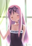  blush choker closed_eyes crying dress flat_chest garden_(game) hair_ribbon highres himemiya_ruri long_hair mille pink_hair ribbon sleeveless sleeveless_dress smile solo tears 