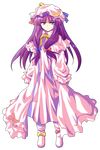  alphes_(style) bad_id bad_pixiv_id bow crescent dairi dress full_body hair_bow hat long_hair looking_at_viewer parody patchouli_knowledge purple_eyes purple_hair smile solo style_parody touhou transparent_background 