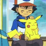  1boy animated animated_gif baseball_cap black_hair child hat lowres pikachu pokemon satoshi_(pokemon) short_hair 