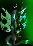  alcasar anthro anthrofied changeling fangs female friendship_is_magic green_eyes green_hair hair horn looking_at_viewer my_little_pony queen_chrysalis_(mlp) solo wings 