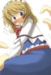  alice_margatroid blonde_hair blue_dress blue_eyes blush capelet dress gaoo_(frpjx283) hairband highres long_hair open_mouth ribbon solo_focus touhou 