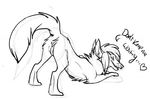  ass_up black_and_white canine dialog english_text female feral fox inviting mammal monochrome pussy sketch solo text whitefeathersrain 