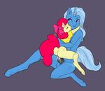  acorn_(artist) anthro anthrofied anus apple_bloom_(mlp) blue_fur blue_hair bottomless clothing crossgender cutie_mark duo equine eyes_closed female friendship_is_magic fur hair horn horse lamiaaaa male mammal my_little_pony penis plain_background pony purple_eyes pussy red_hair sex shirt straight thick_penis trixie_(mlp) unicorn yellow_fur 