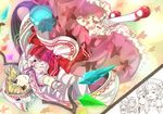  cape corset fang flandre_scarlet gloves hong_meiling hood izayoi_sakuya mary_janes patchouli_knowledge red_eyes remilia_scarlet shoes smile solo str-natural touhou white_gloves wings 