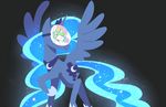  crown cutie_mark equine female feral friendship_is_magic glowing horn horse karzahnii mammal mask my_little_pony necklace plain_background pony princess princess_celestia_(mlp) princess_luna_(mlp) royalty solo sparkles standing winged_unicorn wings 
