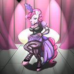  anthro anthrofied blue_eyes cleavage clothed clothing drago-flame equine female friendship_is_magic fur hair horse legwear looking_at_viewer mammal my_little_pony pink_fur pink_hair pinkie_pie_(mlp) pony solo stockings tongue 