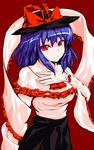  alphes_(style) breasts highres krace looking_at_viewer medium_breasts nagae_iku parody simple_background smile solo style_parody touhou 