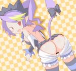  alys_levantine anus ass attouteki_yuugi_mugen_souls bent_over demon_tail looking_back pointy_ears purple_hair pussy red_eyes renden side_ponytail solo tail thighhighs white_bloomers wings 