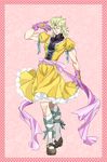  blonde_hair boots crossdressing dio_brando dress gloves jojo_no_kimyou_na_bouken magical_boy magical_girl male_focus red_eyes skipwater solo 