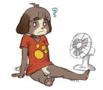  ? animal_crossing balls blush bottomless brown_fur canine chombie clothing cub digby digby_(animal_crossing) dog fan flaccid fur male mammal nintendo pawprint penis red_shirt shirt shirt_logo sitting spread_legs spreading video_games young 