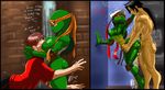  casey_jones michelangelo monkeyxflash raphael rule_63 teenage_mutant_ninja_turtles 