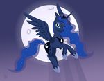  equine female feral flying friendship_is_magic horn horse isegrim87 mammal moon my_little_pony night pony princess_luna_(mlp) smile solo winged_unicorn wings 