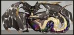 anthro anus back_wings big_breasts big_tail black_body black_wings bodily_fluids breasts butt claws cum cum_on_body cum_on_breasts cum_on_butt cum_on_face cum_on_tail cum_on_wings dragon feet female frill_(anatomy) genital_fluids genitals head_crest head_frill hi_res large_wings long_tail lying_on_tail membrane_(anatomy) membranous_frill membranous_wings multicolored_body mythological_creature mythological_scalie mythology nude nude_anthro pussy raised_wings scalie sitting sitting_on_ground solo solo_focus spike_face spiked_tail spiked_wings spikes spikes_(anatomy) spread_butt spread_legs spread_toes spread_wings spreading tail tan_breasts tan_neck tan_tail thick_thighs toe_claws toes udjina wings yellow_body yellow_breasts yellow_eyes yellow_tail