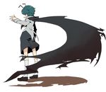  androgynous antennae baggy_pants cape green_hair murai_shinobu pants solo touhou wriggle_nightbug 