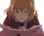  backlighting bad_id bad_pixiv_id blonde_hair esukee face foreshortening glowing glowing_eyes green_eyes hands lips mizuhashi_parsee outstretched_hand pov short_hair solo tears touhou 