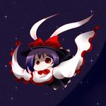  aoi_mitsuru chibi hat lowres nagae_iku purple_hair red_eyes shawl short_hair solo touhou 