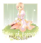  absurdres ayamisiro blue_eyes character_name copyright_name estellise_sidos_heurassein gloves highres pink_hair short_hair solo tales_of_(series) tales_of_vesperia 