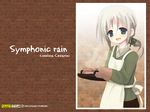  apron blush green_eyes happy liselsia_cesarini ponytail shiro_(octet) short_hair silver_hair smile solo symphonic_rain white_hair 