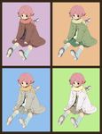  alternate_costume animal_ears bad_id bad_pixiv_id blue_background casual contemporary green_background mystia_lorelei orange_background purple_background shiba_itsuki simple_background touhou 