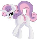 alpha_channel anus butt cutie_mark_crusaders equine female feral friendship_is_magic fur green_eyes hair half-closed_eyes heat horn in_heat licking licking_lips looking_at_viewer looking_back mammal my_little_pony nipples plain_background puffy_anus purple_hair pussy raised_tail solo sugarcup sweetie_belle sweetie_belle_(mlp) teats tongue tongue_out transparent_background two_tone_hair unicorn white_fur 