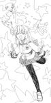  bad_id bad_pixiv_id chagen_kokimu chain clannad cosplay greyscale hikarizaka_private_high_school_uniform horns ibuki_fuuko ibuki_suika long_hair monochrome namesake pantyhose parody school_uniform solo star touhou 