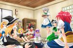  alice_margatroid barefoot blonde_hair buront elf elvaan final_fantasy final_fantasy_xi hakurei_reimu hat izayoi_sakuya kirisame_marisa konpaku_youmu multiple_girls nagare onozuka_komachi patchouli_knowledge pointy_ears rumia shameimaru_aya the_iron_of_yin_and_yang touhou 