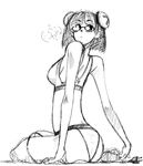  ass francisca glasses greyscale kaibutsu_oujo looking_back mike156 monochrome sketch solo 