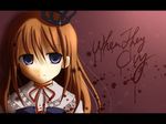  artist_request blue_eyes crown long_hair orange_hair ribbon solo umineko_no_naku_koro_ni ushiromiya_maria 