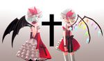  alternate_costume back cross flandre_scarlet frills ica multiple_girls remilia_scarlet siblings sisters touhou 