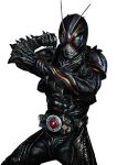  1boy antennae armor belt black_armor black_eyes bug century_king_sun_driver driver_(kamen_rider) glowing grasshopper highres kamen_rider kamen_rider_black kamen_rider_black_(series) kamen_rider_black_sun kamen_rider_black_sun_(character) kingstone kingstone_driver looking_at_viewer male_focus masukudo_(hamamoto_hikaru) organic rider_belt solo spiked_armor tokusatsu white_background 
