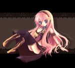  armband bad_id bad_pixiv_id blue_eyes boots headset long_hair megurine_luka ou_(swdp) pink_hair solo very_long_hair vocaloid 