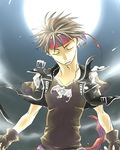  bad_id bad_pixiv_id black_hair closed_eyes fingerless_gloves gloves headband kittaka_kaname majutsushi_orphen male_focus moon orphen solo 