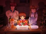  2girls bottle cake candle christmas christmas_tree clannad family food furukawa_akio furukawa_sanae goblet multiple_girls mutsuki_(moonknives) okazaki_ushio pastry 