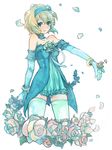  alternate_costume bad_id bad_pixiv_id blonde_hair blue_choker blue_eyes blue_hairband bracelet choker elbow_gloves flower gloves hairband hama_(sleeps) jewelry multicolored multicolored_rose natalia_luzu_kimlasca_lanvaldear petals pink_flower pink_rose rose short_hair solo tales_of_(series) tales_of_the_abyss thighhighs yellow_flower yellow_rose zettai_ryouiki 