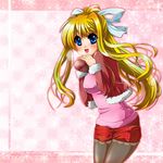  air air0w0 blonde_hair blue_eyes hair_ribbon happy_valentine kamio_misuzu long_hair male_focus pantyhose ribbon solo valentine 