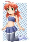  boots green_eyes loli navel red_hair skirt sonnano_ari source_request tank_top 